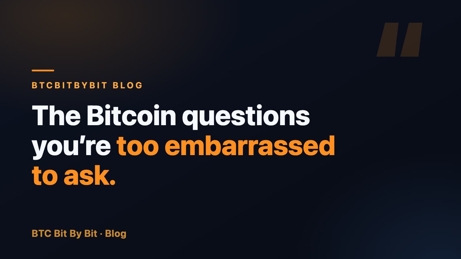 The Bitcoin questions you're too embarrassed to ask