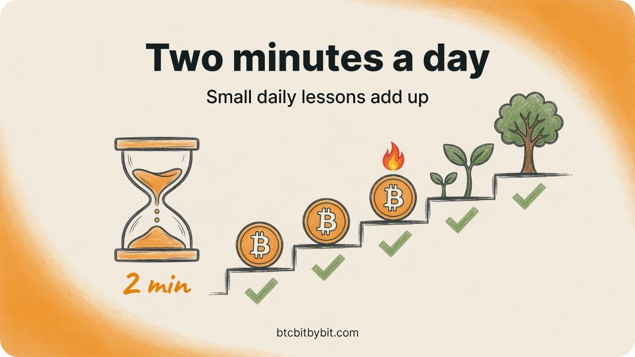 The Two-Minute Bitcoin Habit: How Small Daily Lessons Add Up